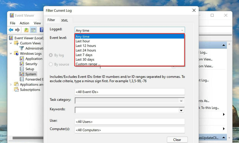Win11如何过滤错误日志？Win11如何过滤错误日志的方法