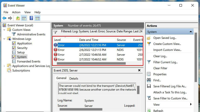 Win11如何过滤错误日志？Win11如何过滤错误日志的方法