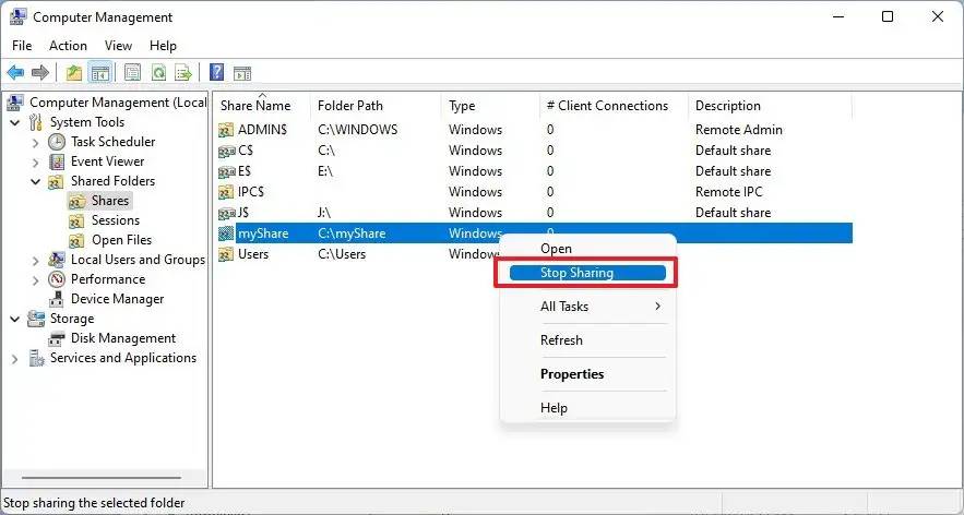 Win11如何停止共享文件夹？Win11共享文件夹设置