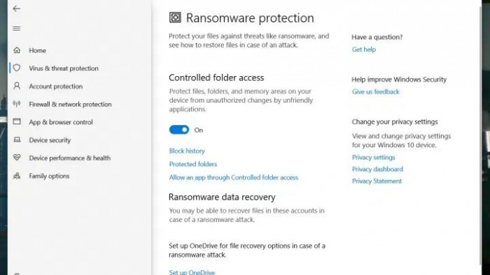 Win10开启勒索软件保护功能的操作方法