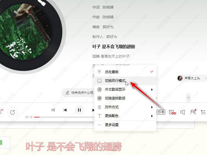 网易云音乐如何设置歌词双行显示在屏幕上？