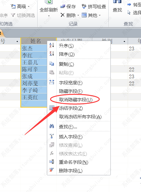 access数据库怎么隐藏或取消隐藏某一字段内容？access数据库入门教程