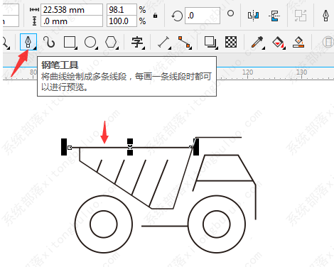 cdr简单的运输车怎么画？coreldraw怎么绘制图形教程