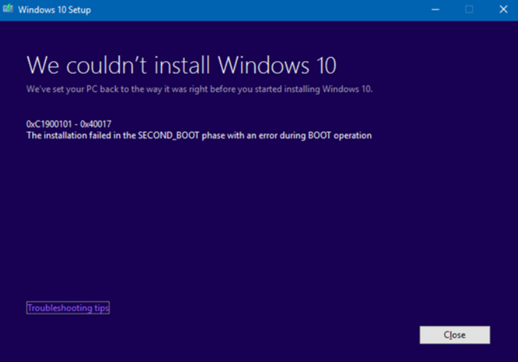 Win10升级更新失败错误代码及解决方法汇总