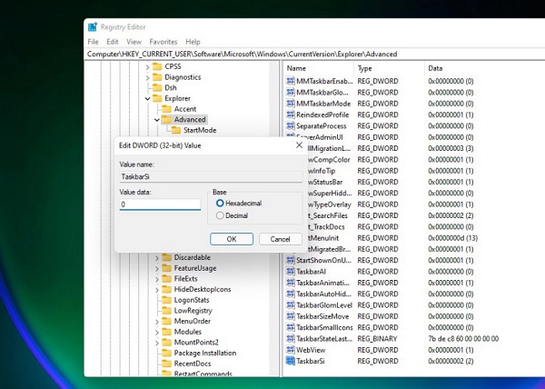 win11系统任务栏大小设置方法插图