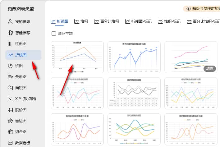 WPS散点图如何转变成折线图 WPS散点图转变成折线图的方法插图2