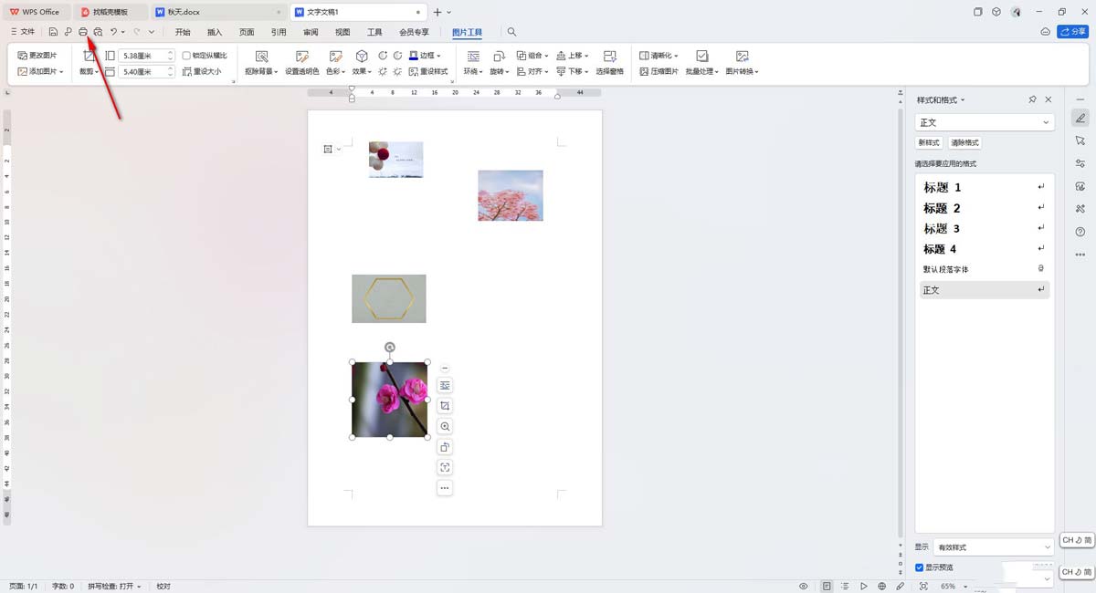 怎么在WPS打印图片插图1