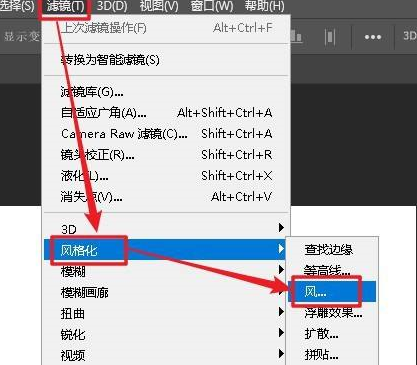 photoshop2020怎么使用‘风’滤镜插图2