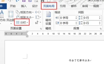 word页面布局分栏在哪插图